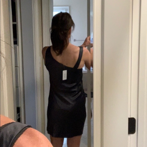 Helmut Lang charcoal satin mini dress - Picture 2 of 7